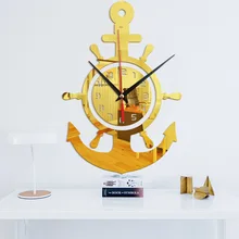 Часы в форме якоря пляж море тема морской корабль колесо рулевое колесо декор настенные наклейки висячие украшения