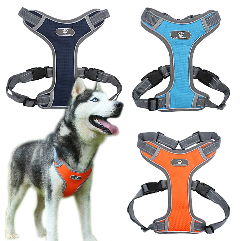 

Reflective Adjustable Dog Harness For Small Medium Large Dog Safety Training Sport Pitbull Pet Dog Chest Vest Harnesses