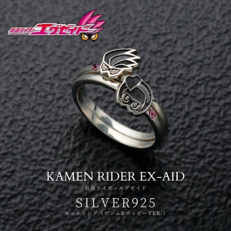 

Anime Kamen Rider Ex-Aid Rings S925 Silver Finger Ring Fashion Jewelry Couple Decorate Take Photo Props Accessories