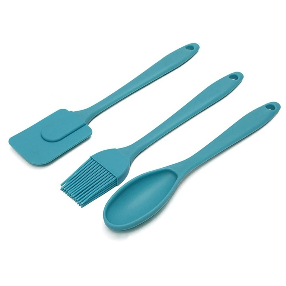 3Pcs/Set Silicone Baking Spatula Scraper Brush Cooking Supplies Cake DIY Tool Multipurpose kitchen Baking Tools - Цвет: Синий