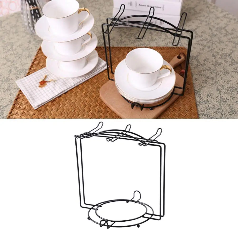 Home Kitchen Coffee Cup Rack Multiple Hooks Mug Holder Glass Cup Rack Tea Black Coffee Anti-Rust Coated Steel Display Stand