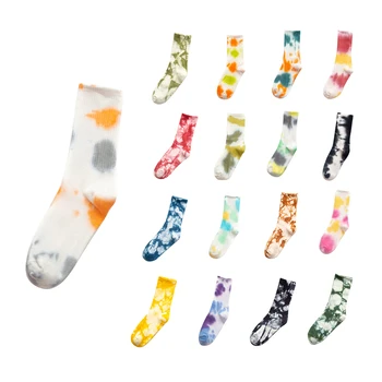 

Cool Tie-dye Cotton Socks Fashion Colorful Tie Dye Street Harajuku Casual Tube Warm Sports Basketball Socks For Both Men Women