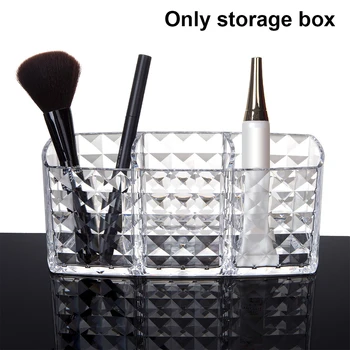 

Eyeliner Storage Box Dustproof Transparent Acrylic Bedroom 3 Slot Makeup Brush Holder Display Stand Lip Liner Cosmetic Portable