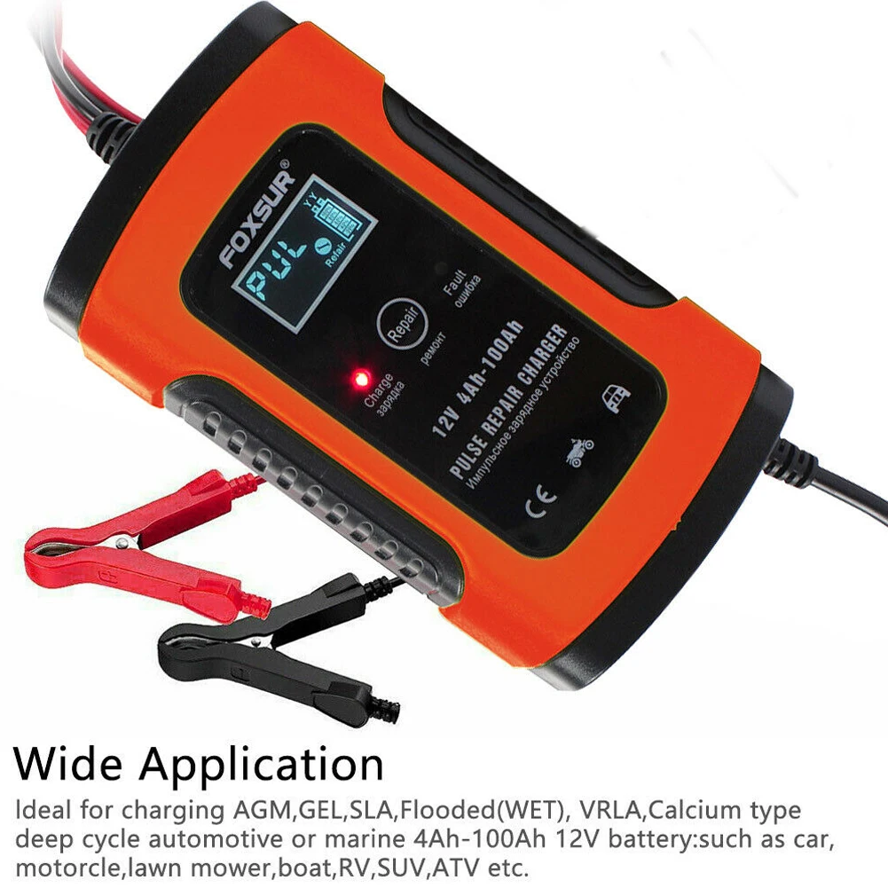 6A 12V умное свинцово-Кислотное зарядное устройство для автомобиля, мотоцикла
