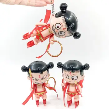 

Yiwa Cute Chinese Myth Anime Nezha Deformable Model Pendant Keychain High Quality Mini Toys Small Model