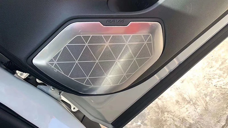 4 шт./компл. нержавеющая сталь Рог Чехлы для Toyota RAV4 четыре двери Динамик Рог Чехлы Накладка авто-Стайлинг наклейки автомобильные аксессуары