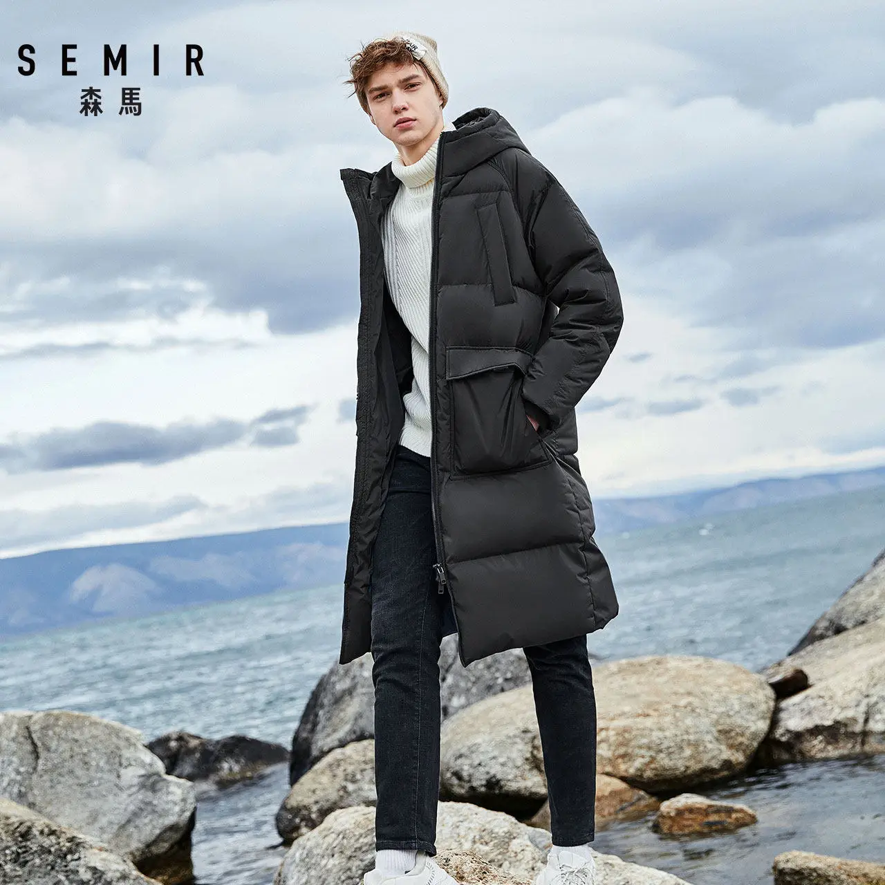 SEMIR 2020 новая одежда зимний пуховик для мужчин деловое длинное Толстое Зимнее