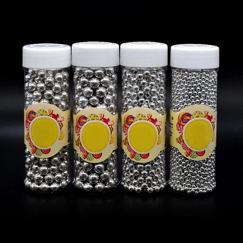 

130g Edible Silver Beads Pearl Sugar Ball Fondant DIY Cake Baking Sprinkles Sugar Candy Ball Wedding Cake Decoration Supplies