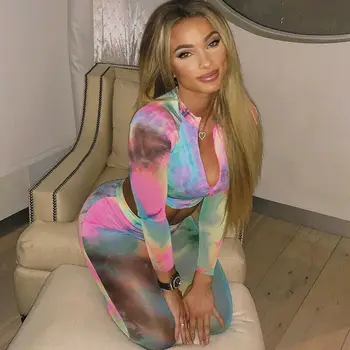 

Fashion Women Sexy V Neck Crop Top Long Pants Set Summer Jumpsuit Romper Suit Casual Long-sleeved Tight-fitting Long Pants Set