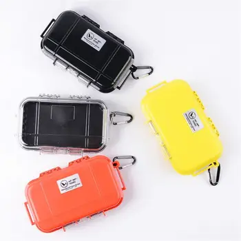 

EDC Waterproof Box Outdoor Camping Survival Airtight Case Shockproof Containers Travel Sealed Storage Box with Carabiner