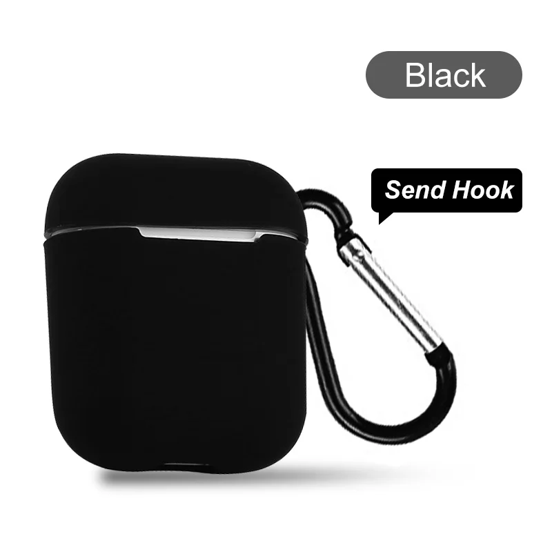 Мягкий силиконовый чехол FONKEN для оригинальных Airpods, чехол, защитный чехол для наушников, сумка для Airpods, зарядная коробка, TWS, Bluetooth наушники - Цвет: black case