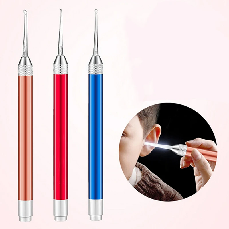 1PCS Flashlight Earpick Remover Luminous Ear Curette Light Spoon Cleaning Ear Care Tool For Children Baby Ear Wax Cleaner