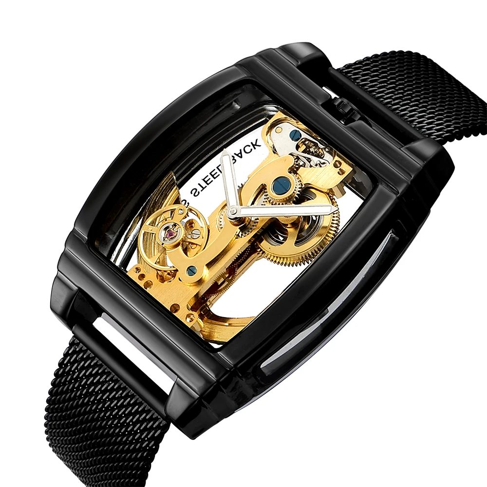 

SHENHUA Top Luxury Brand Men's Automatic Mechanical Watch Fashion Transparent Self Winding Business Watch Montre Homme