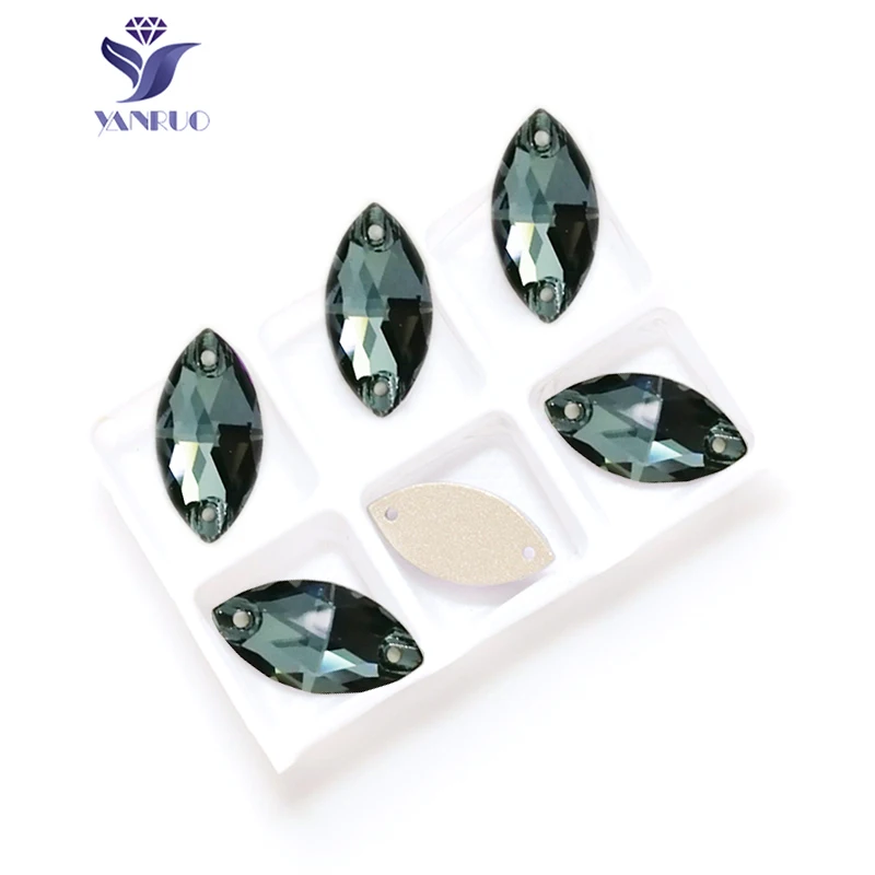 YANRUO 3223 Navette Horse Eyes Shape Sew On Crystal Glass flat back Rhinestones AAAAA Quality Stones For Clothes