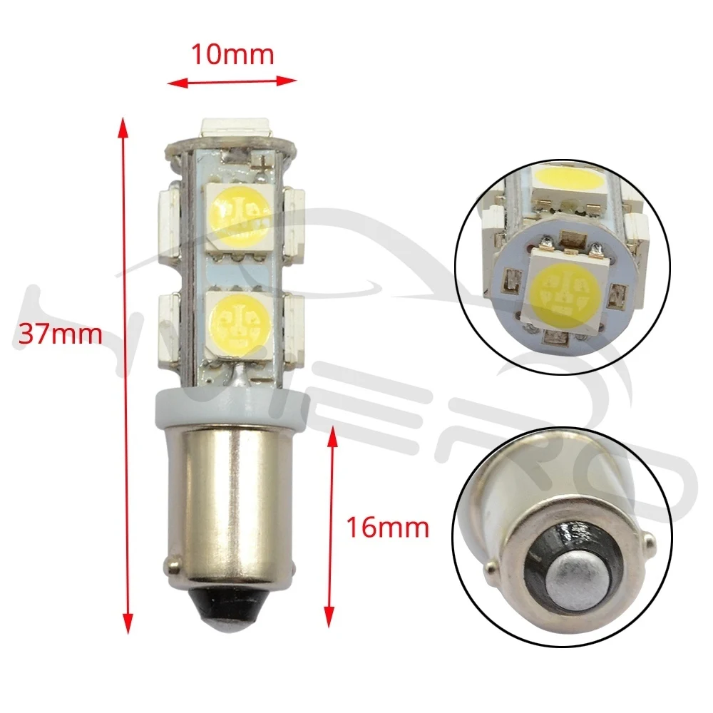 Hviero T11 Ba9s T4w 5050 9 Smd White Car Led Marker Lamps Auto Led Trunk Light Festoon Dome Door Bulb Dashboard Lamp Gauge light Dc 12v
