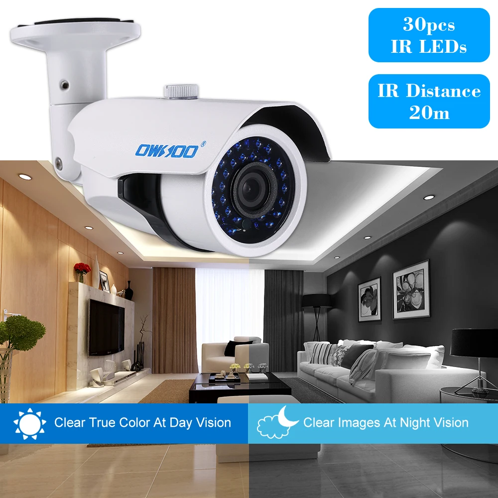 OWSOO 4 шт. 1080P комплект камеры AHD 2000TVL камера видеонаблюдения системы безопасности 1/2. " Цвет CMOS 30 шт. инфракрасные лампы ночного видения