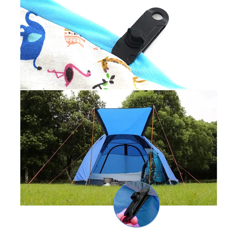 5Pcs Tent Clip Adjustable Plastic Windproof Reusable Outdoor Tarpaulin Clip YA88