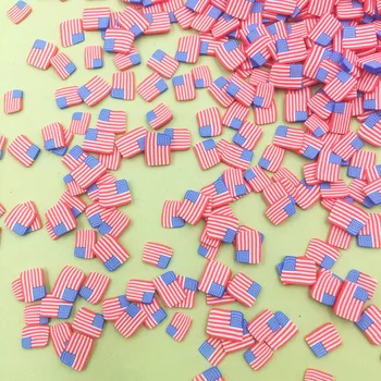 

50g Polymer Clay American Flag Slices Hot Clay Sprinkles for Nail Art Craft Slime Filling Accessories DIY Making Phone Deco