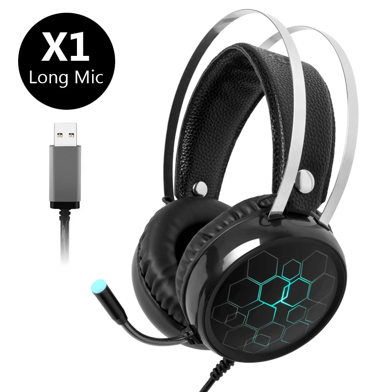 ChonChow Professional Gaming Headphone 7.1 Virtual Surround wired LED Headset Earphone with Microphone for Computer PC Gamer