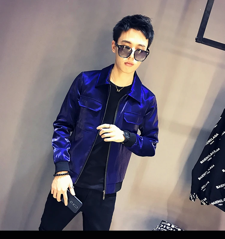 Sharp shinny мужские куртки и пальто jaqueta masculino королевский синий черный серый зеленый сценическая одежда для певицы Клубные вечерние куртки