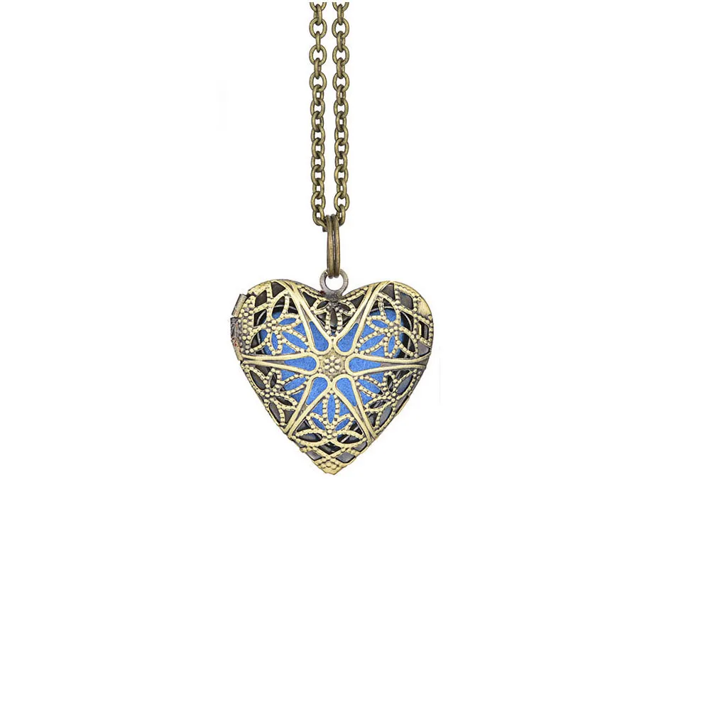 Heart bronze 10 шт. 27 мм диффузор эфирного масла подвесной диффузор ожерелье для женщин ювелирные изделия подарок с цепочкой 72 см - Окраска металла: Heart bronze