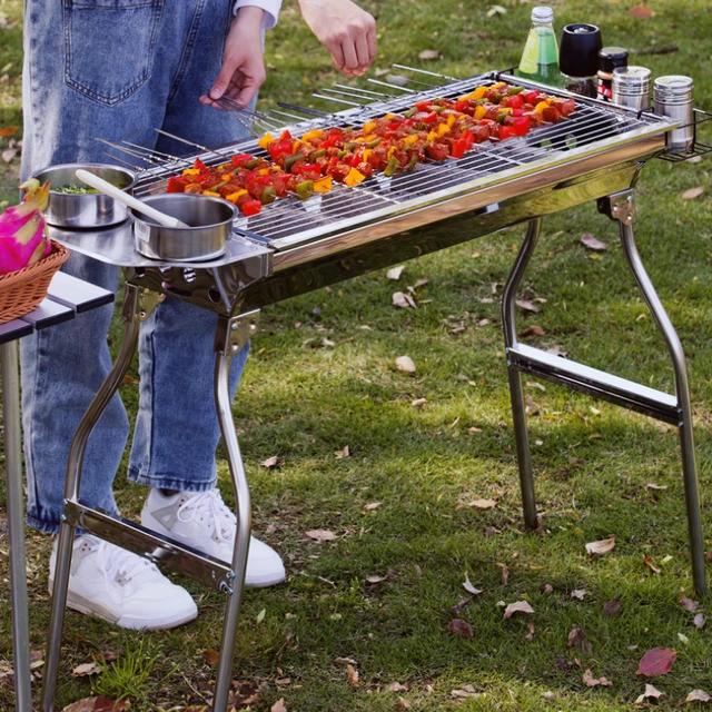 Grille de barbecue en acier inoxydable pour l'extérieur, poêle à