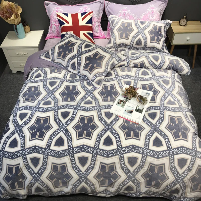 Роскошный зимний Мягкий Удобный флисовый фланелевый Бархатный комплект