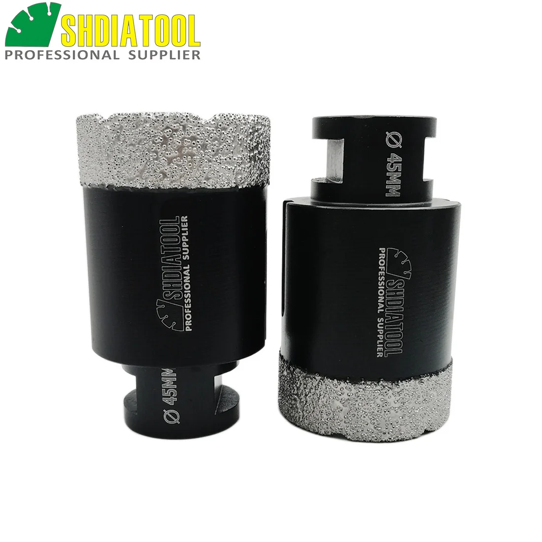 SHDIATOOL 2pcs M14 Thread Dia 45mm Vacuum Brazed Diamond Dry Drilling Core Bits Porcelain Tile Granite Marble Stone Hole Saw L75