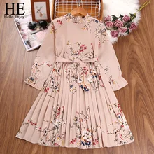 HE Hello Enjoy – robe de princesse pour filles, tenue de printemps décontractée à manches longues, avec imprimé floral, Costumes pour enfants de 5 6 7 8 ans, nouvelle collection 2022