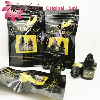 

4 bottles black Lady glue eyelash extensions With Original Bag low irritation fast drying for sensitive skin False eyelash glue