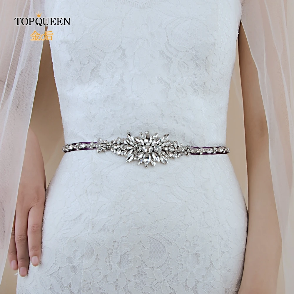 TOPQUEEN S352 Хрустальные Вечерние платья для выпускного вечера аксессуары свадебный пояс, пояс невесты свадебные ленты Пояски 1 см лента