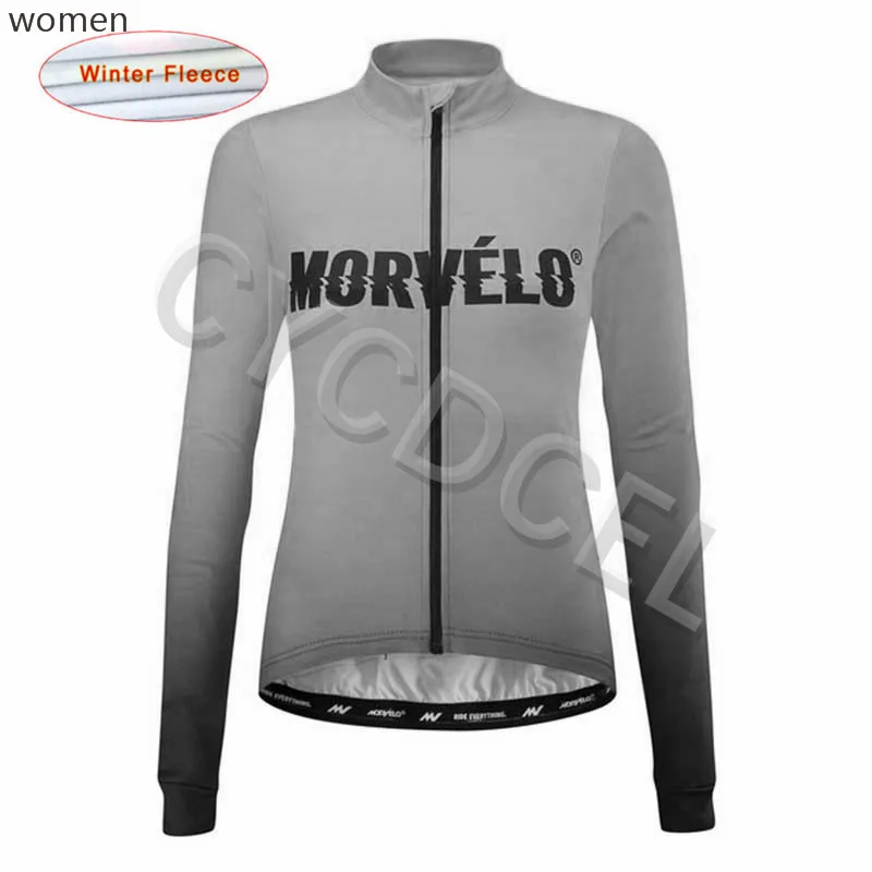 Morvelo Зимняя Теплая Флисовая футболка с длинным рукавом для велоспорта, одежда для велоспорта, mujer Maillot Ropa Ciclismo mujer - Цвет: 6