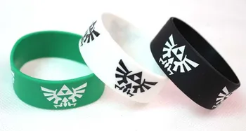 

100 pcs / lot The Legend of Zelda Rubber Silicone Bracelet Wristband Cuff Bracelet Men Jewelry For Women Party Gift