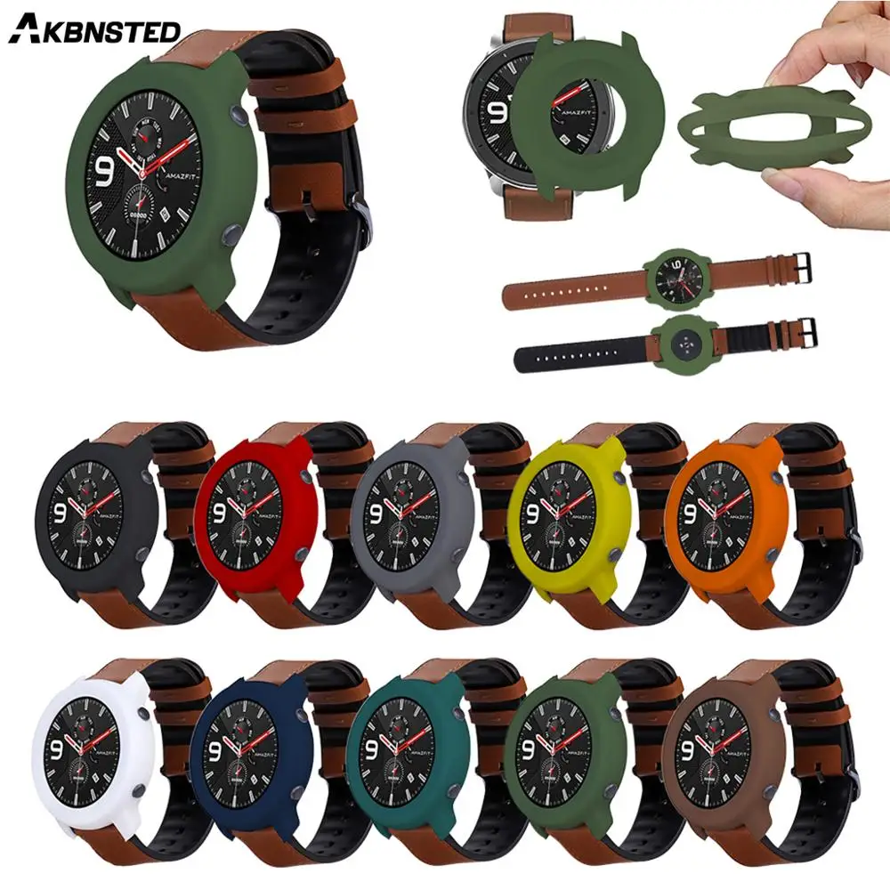 

AKBNSTED For Huami Amazfit GTR 47mm Colorful Soft Silicone Watch Protective Case For Amazfit GTR Smart Watch Replace Accessories