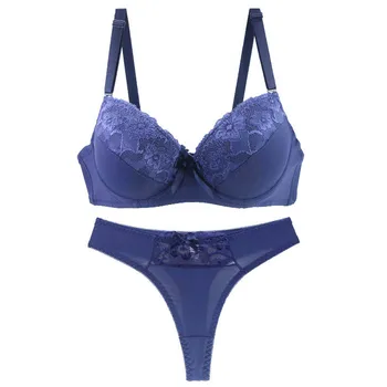 DaiNaFang New Sexy Push Up Bra Sets Padded Lace Middle Mold Cup Underwear For Women BCDE Plus Size Lingerie Female 6