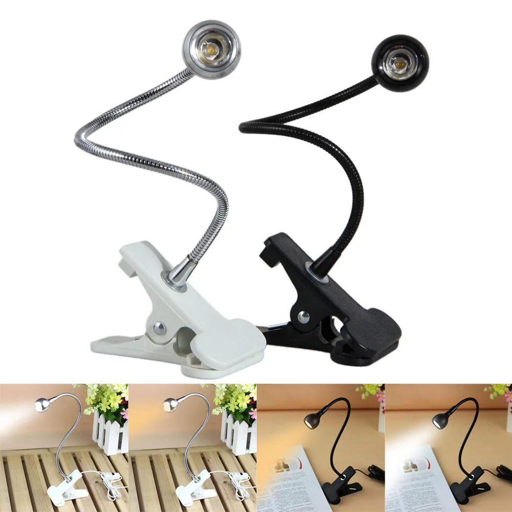 

USB LED Desk Lamp Book Light 3W USB Power Clip Holder LED Reading Lamp Switch On/Off Table Lamp for Bedroom Study Room Light