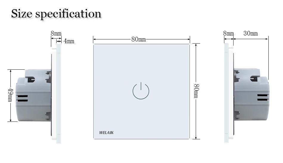 白色一路开关尺寸图