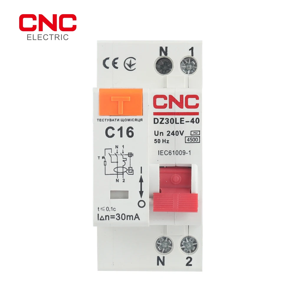 CNC DZ30LE-40 230V 1P + N RCBO MCB автоматический выключатель с защитой от перегрузки и