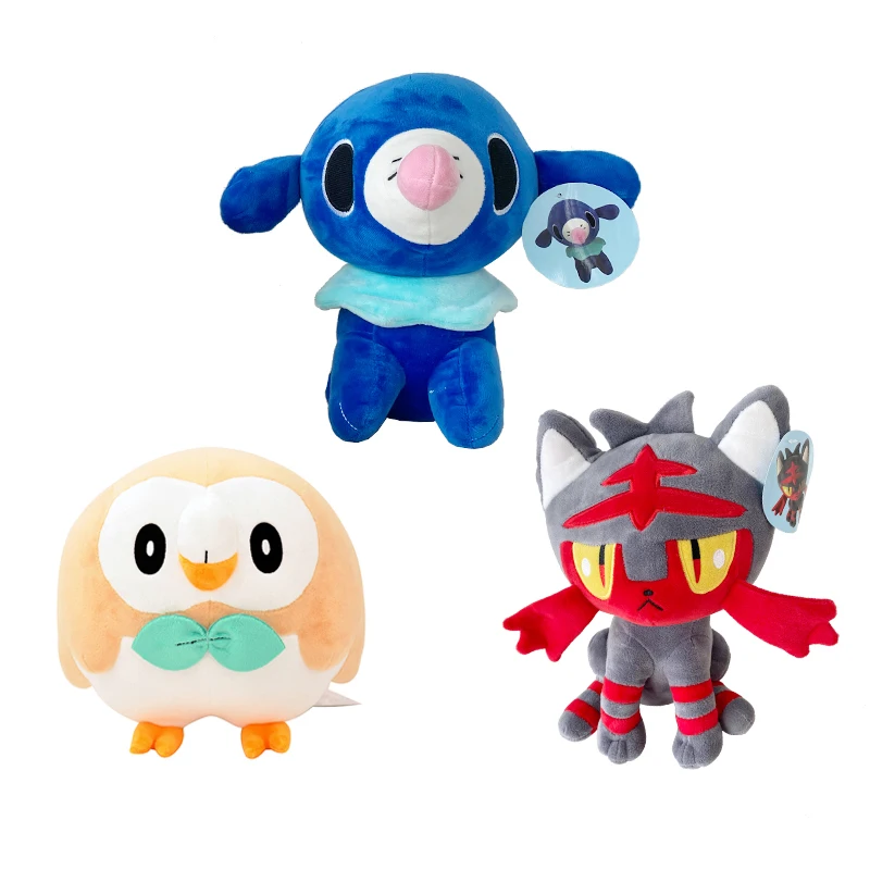 

Pokemon Rowlet Popplio Litten Pikachu Plush Toy Stuffed Doll Kawaii Anime Christmas Gifts For Kid