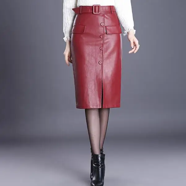 2020 Женская юбка из искусственной кожи женские юбки для девушек высокая талия