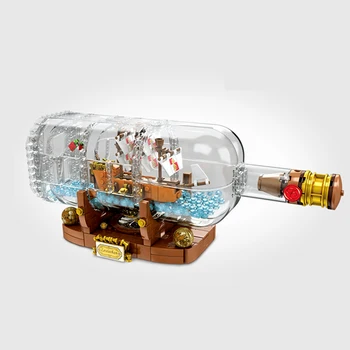 

IN Stock Creative Ship In A Bottle Model Building Blocks Bricks Classic for Children Toy Compatible 16051 21313