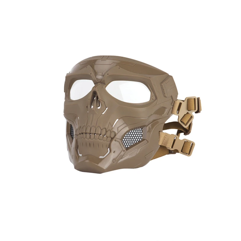 Охотничья маска для страйкбола реквизит для пейнтбола череп полный шлем ужас cs-игры на открытом воздухе Хэллоуин Маскарад косплей маски для вечеринки - Цвет: Mud Color