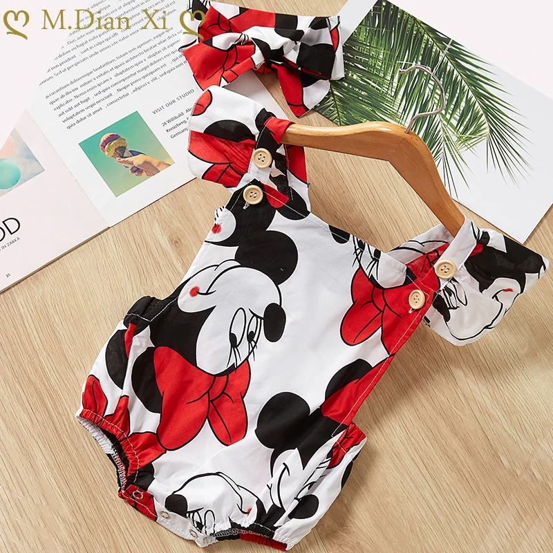 Newborn Baby Girls Clothes Infant Floral Rompers Bebes Minnie Clothing Toddler Jumpsuits