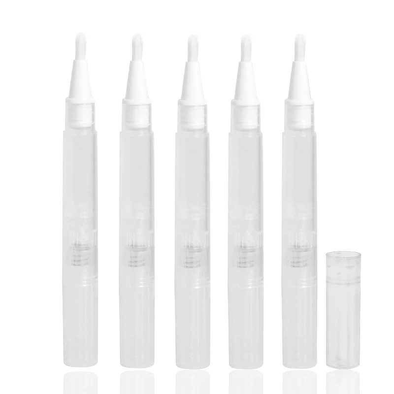 

5pcs 2.5ml Mini Nail Polish Pen Nail Polish Pen Teeth Whitening Pen Transparent Plastic Cosmetic Empty Refill Bottle Makeup Tool
