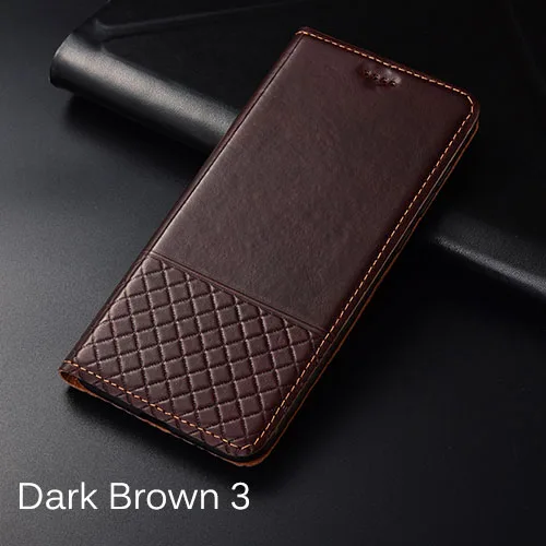 dark brown 3 Чехол для Alcatel 3X2019 KEZiHOME в клетку, Стильный чехол из натуральной кожи с откидной крышкой для Alcatel 3V, чехол для телефона s - Цвет: dark brown 3