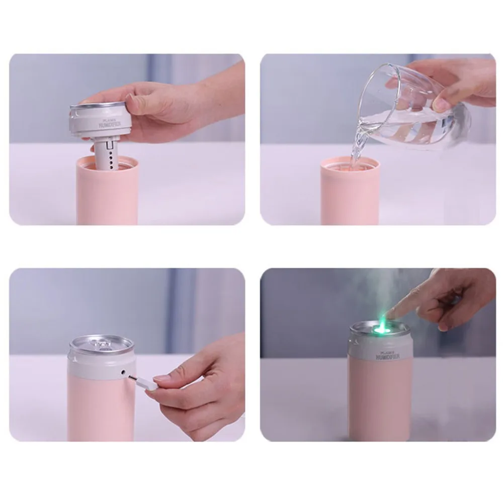 200 мл Can Shaped Автомобильный увлажнитель воздуха диффузор очиститель с USB вентилятором светодиодный светильник комплект