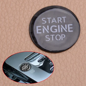 

Car Carbon Fiber Engine Ignition Start Stop Button Sticker Trim Cap Fit For VW Touareg Phaeton