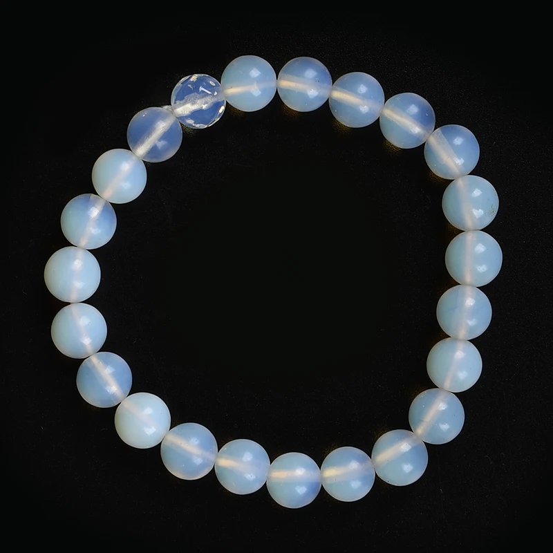 Opal Ювелирный Браслет из натурального камня смешанные цвета ювелирные изделия из халцедона простой браслет DIY Бисер для мужчин и женщин очаровательный браслет - Окраска металла: Opal