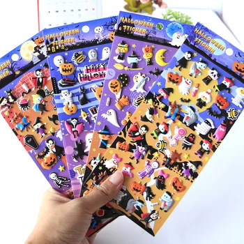 

Halloween Pumpkin Grimace Witch Cat Demon Decorative PVC Stickers Scrapbooking Stick Label Diary Stationery Album 3D Stickers
