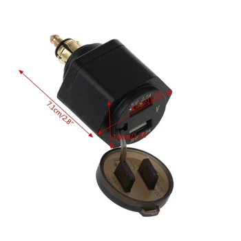 

Motorcycle Dual USB Charger DIN Socket Plug 4.2A Voltmeter Voltage for BMW Style E7CA
